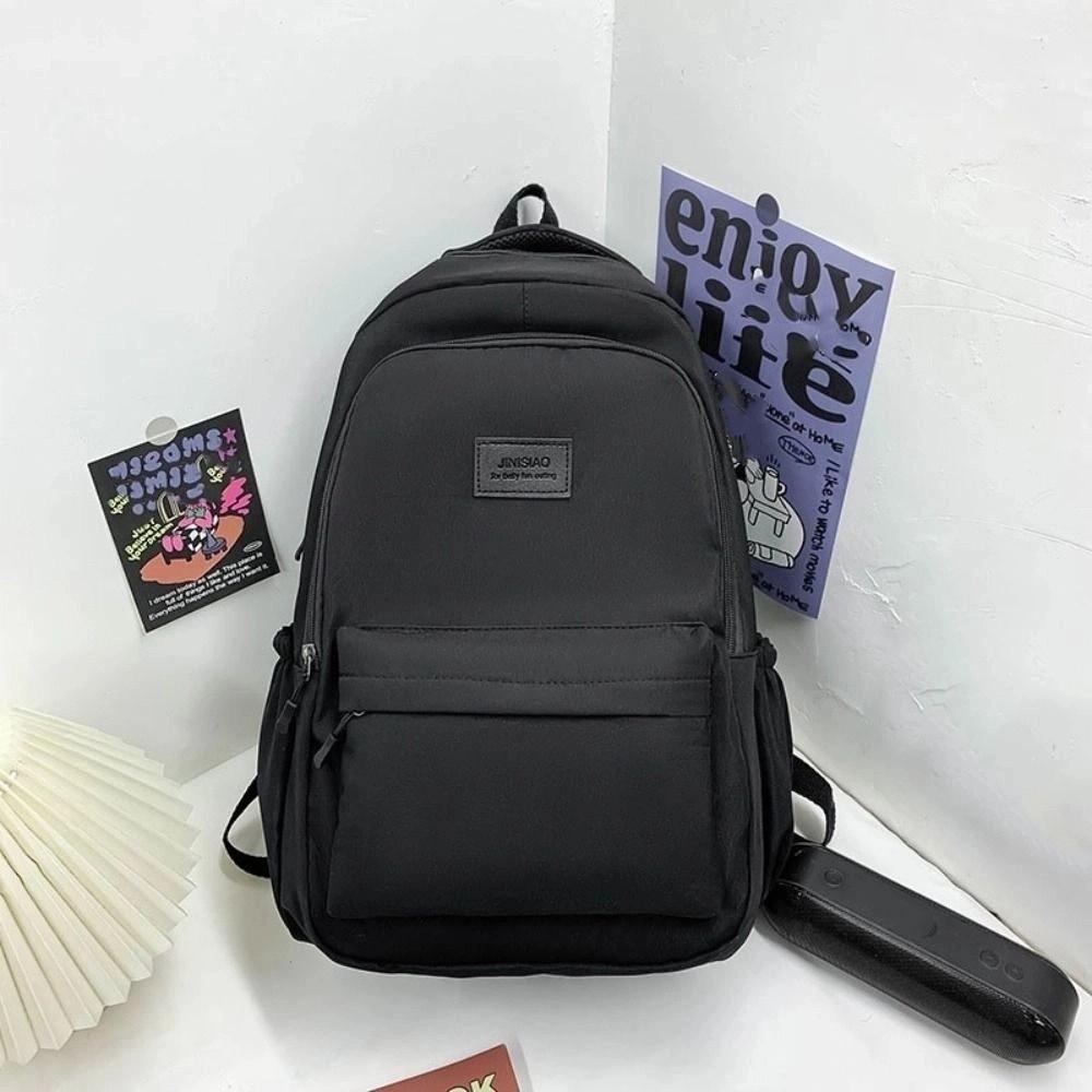 Simple Large Capacity Backpack Solid Color College Backpack Durable Laptop School Bag Outdoor