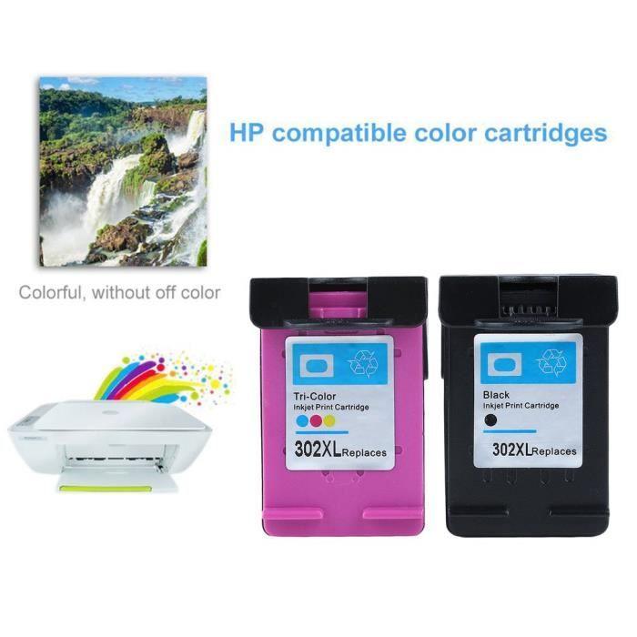 Pack 2 cartouches compatibles HP 302 XL - ENVY 4520 - 1 noire et 1 couleurs