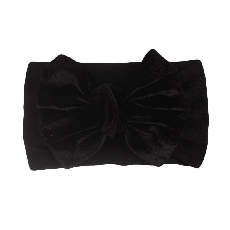 New baby headscarf, cute children's solid color headband, baby golden velvet elastic wide version headband and hair accessories.