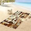 Rustikales Rindsleder-Stil-Druck Strandtuch, Großes Weiches Schnelltrocknendes Handtuch für Strand Camping Schwimmen