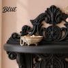 Space Saving Wall Shelf Vintage Floating for Wall, 3D Printed Gothic Carving Display Shelf, Easy To Install Shelves Mount Black Storage Rack