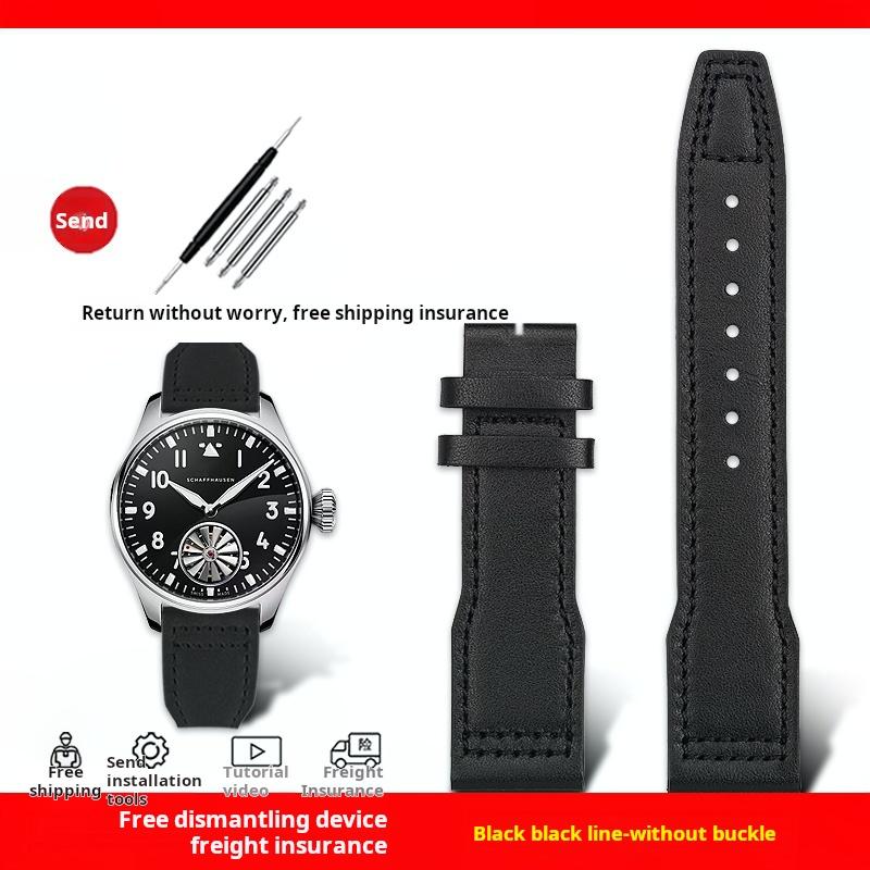 

20mm 21mm Cowhine Watchband Men s For IWC Pilot Little Prince Mark 18 Bronze Big Fly SpitFire leather watch strap accessories 21-18mm width