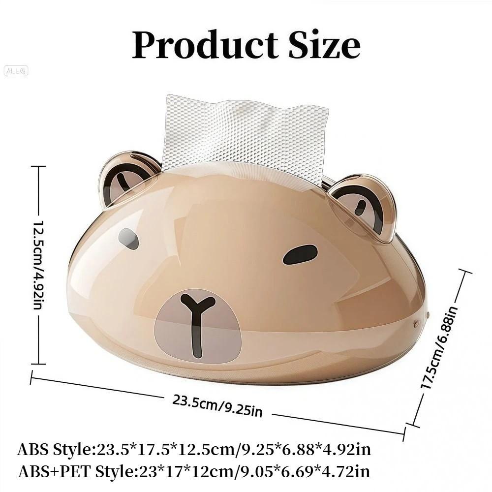 Magnetic Table Tissue Box Smooth Toilet Paper Box Cute Capybara Tissue Box  Home Decor