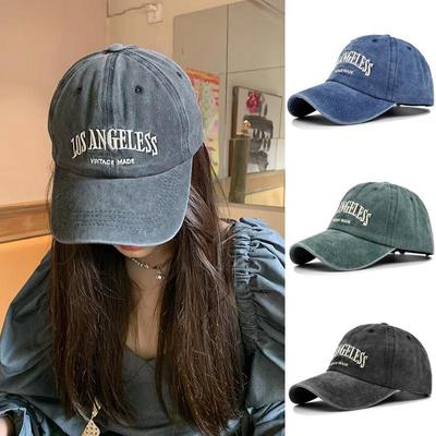 Unisex Retro Cotton Baseball Cap with Letter Embroidery and Adjustable Snapback for Spring/Summer