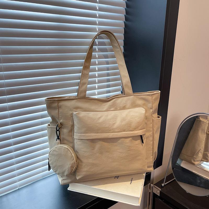 Japanese and Korean Large-capacity Tote Bag Women's Fashion Commute To Work and Class Shoulder Bag Canvas Bag Messenger Bag Underarm Bag