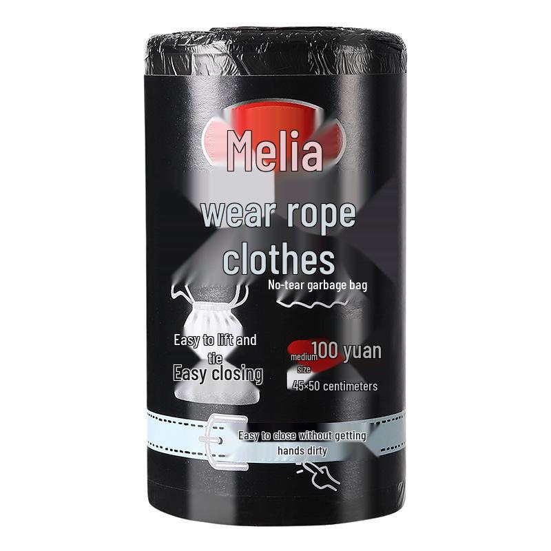 

Tear-Free Drawstring Trash Bags with Automatic Closure - 100 Pack, No Dirty Hands.