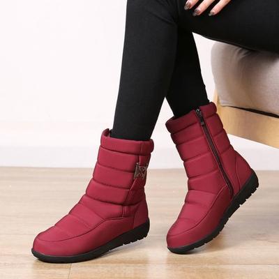 Winter New Velvet Warm Women's Large Size Snow Boots Women's Side Zipper Waterproof Cotton Boots Casual Women's Shoes