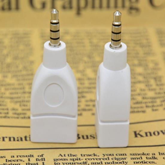 Vehicle 3.5mm Male Plug Jack to Aux Audio USB 2 Female Converter Adapter