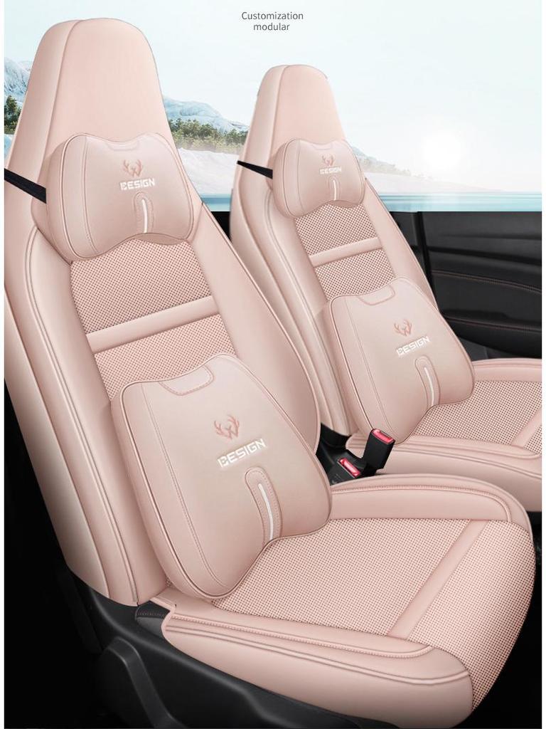 2022 Leapmotor T03 Star Diamond Leather Car Seat Cover, Gold Edition, All-Season.