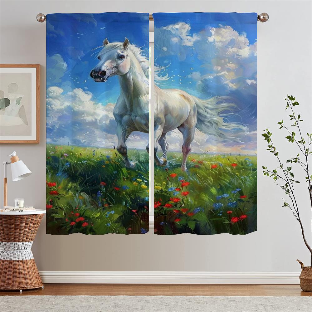 Diagram of Fine Horse Kitchen Curtains 2 Pcs Set Elegant Room Curtains on Offer Free Shipping Curtain Blinds Tentacles Blackout
