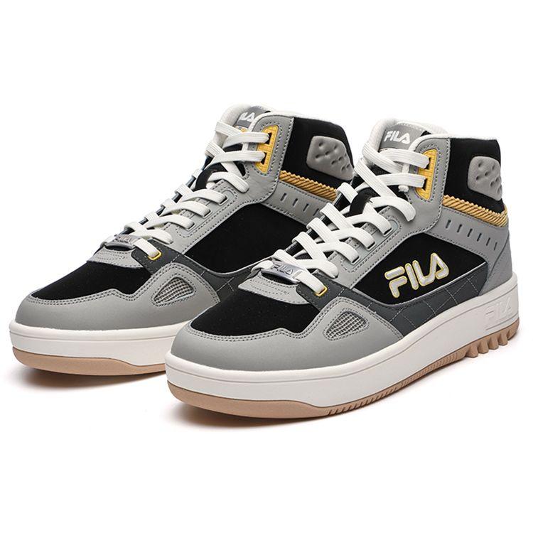FILA Heritage Basketball Synthetic Leather Round Toe Lace-Up Shock Absorbing Wear-Resistant High-Top Retro Basketball Shoes Men sneaker F12M141211FEB