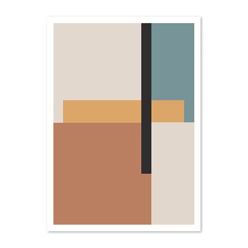 

Холст Картины Середина Века Современный Абстрактный Креативный Геометрическая Форма Постер Настенное Искусство Картинки для Гостиной Домашний Декор 21cm×30cm NoFrame