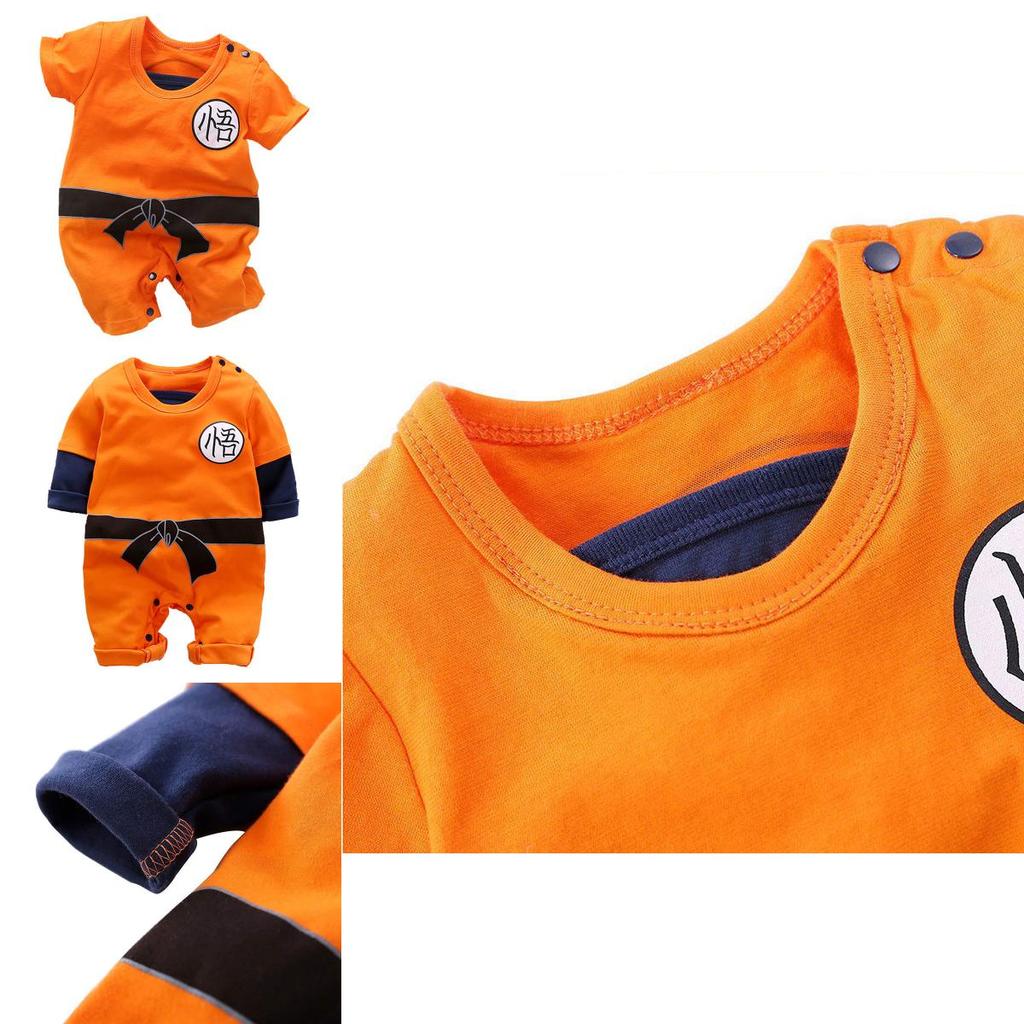 Adorable Newborn Baby Boys Dragon Ball Z Cosplay Romper Bodysuit For Halloween