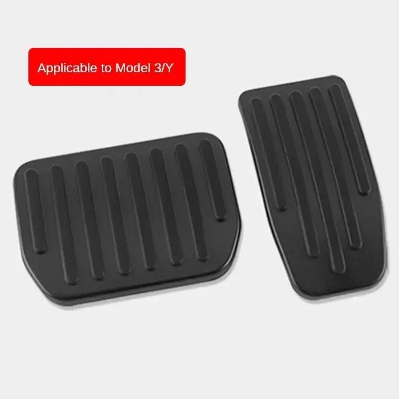 For Tesla Model 3 Y Foot Pedals Cover Accesories Aluminum Alloy Accelerator Gas Fuel Brake Rest Pads Mat