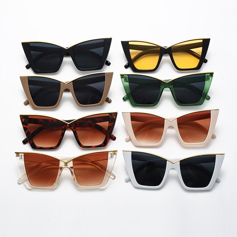 Neue Vintage Cat Eye Sonnenbrille Damen Herren Marke Quadratische Sonnenbrille Große Brille Oculos De Sol für Männlich Weiblich Speziell Geformt