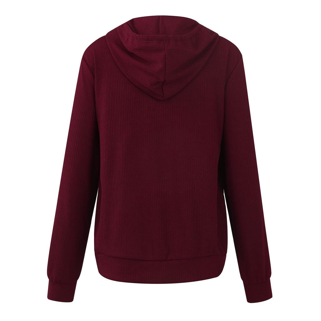Langarm-Cardigan mit offener Vorderseite für Damen, lässiger Strick-Sweatshirt-Mantel mit Kapuze und Reißverschluss