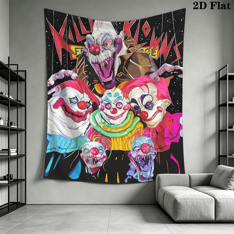 Killer Klowns from Outer Space Pattern Home Decor Tapestry, Wall Hanging, Decorative RV Wall Cloth.SGT0917530