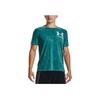 Under Armour Large Logo Print Running T-Shirt Men Tops Lake-Green 1372590-452