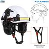 CE Construction Safety Cap W/ Led Headlamp and Earmuffs Breathable Hard Hat Working ABS Helmet Cycling Rescue Head Protection