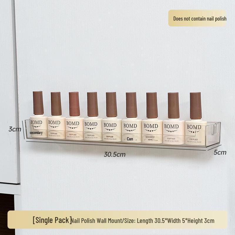 Wall-Mounted Transparent Nail Polish Display Shelf for Salons