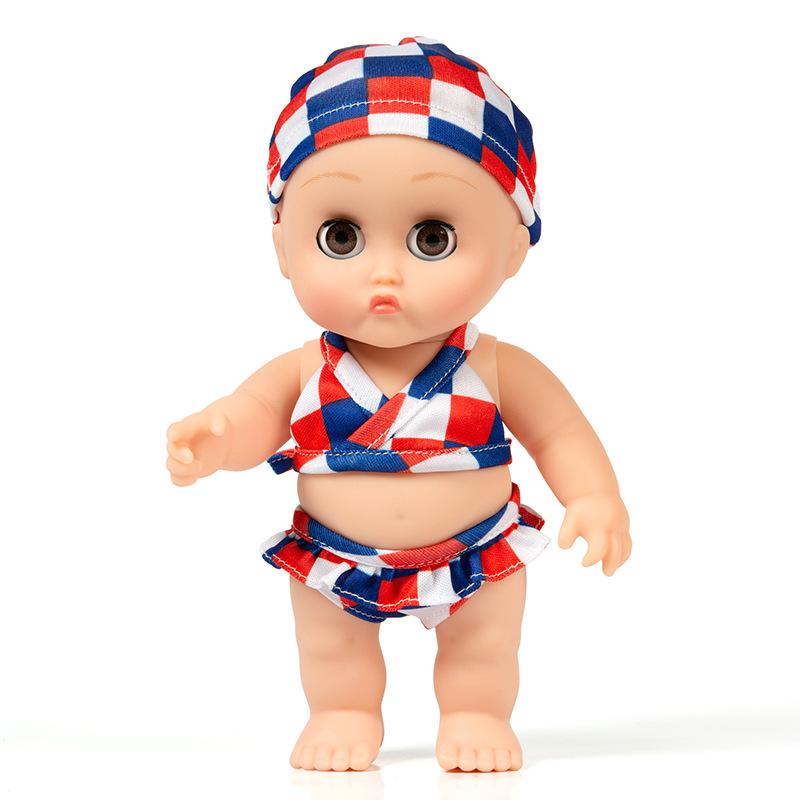 Swimsuit Pouting Mouth Simulation Doll Dress-up Vinyl Doll Toy Soothing Baby Bath Doll