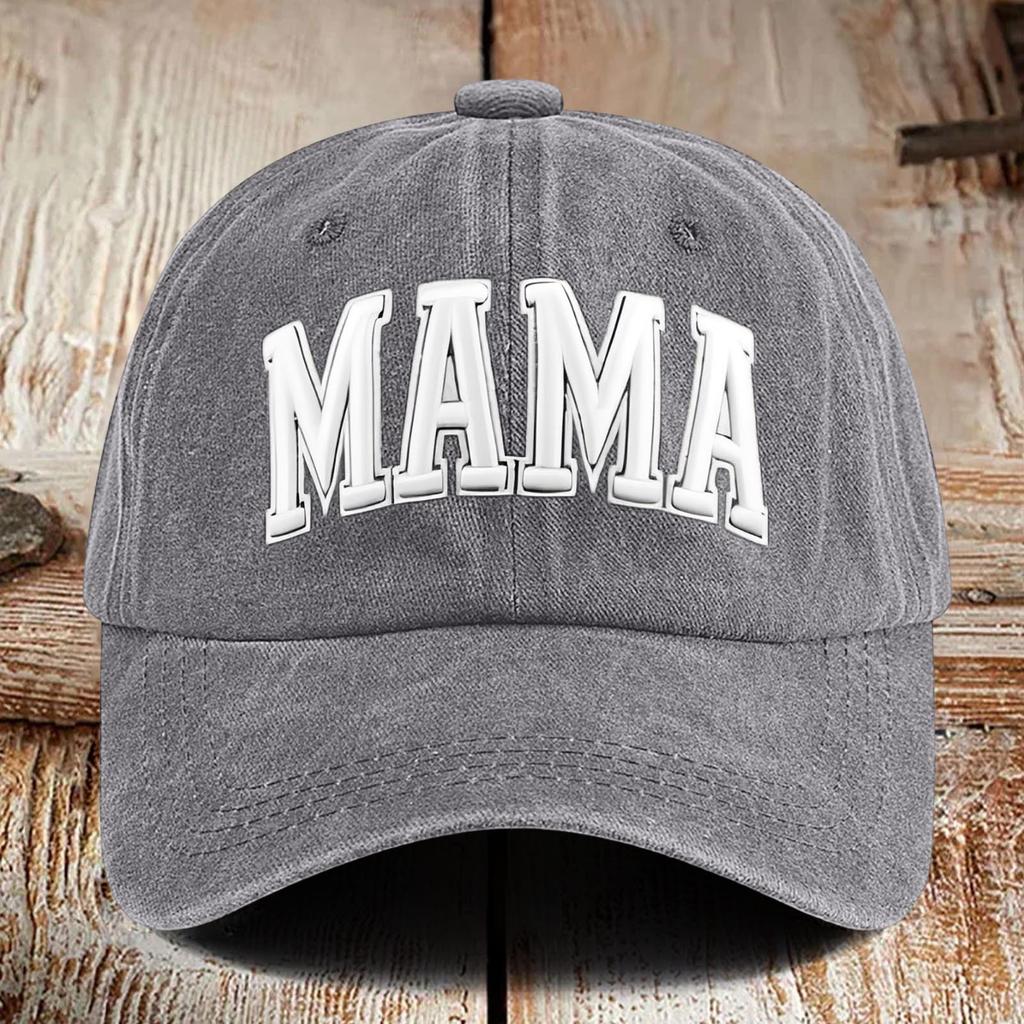 Washed Cotton Printed Hat For Vintage Baseball Cap And Soft Top Hat