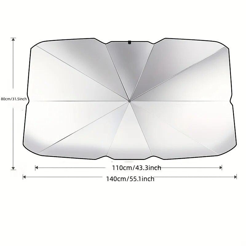 Car Interior Cooling Sunshade: Front Windshield Umbrella, Summer Sun Protection