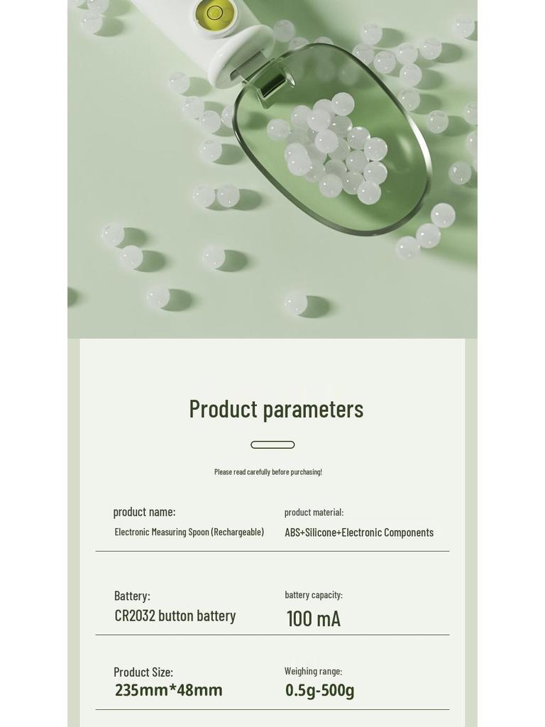 Digital Measuring Spoon for Baby Food, Cereal, and Flour - Precision Gram Scale