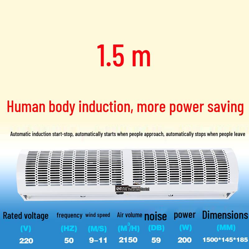 Silent Commercial Air Curtain for Doors - 0.9/1.2/1.5/1.8/2 Meter