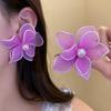 Big Floral Iron Mesh Flower Earrings Iron Wire Ladies Stud Earrings  Daily Wear