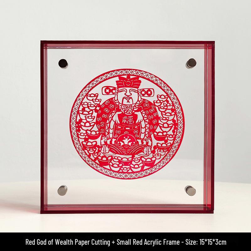 Chinese Intangible Heritage Shadow Puppet Lion Qilin Wall Decor - Handmade Festive Housewarming Gift