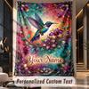 Hummingbird Garden Fantasy 3 Theme Wall Tapestry Customized With Name Text Personalized Hanging Tapestry For Bedroom Living Room Decor
