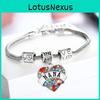 Entzückendes Familienmitglieder Inlay Buntes Strassstein Herz Armband Geschenk für Schwestern und Freunde