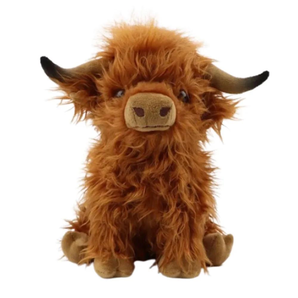 

Simulation Highland Cow Plush Animal Doll Soft Stuffed Highland Cow Plush Toy Kawaii Kids Baby Gifts Toy Home Room Decor About 25cm коричневый
