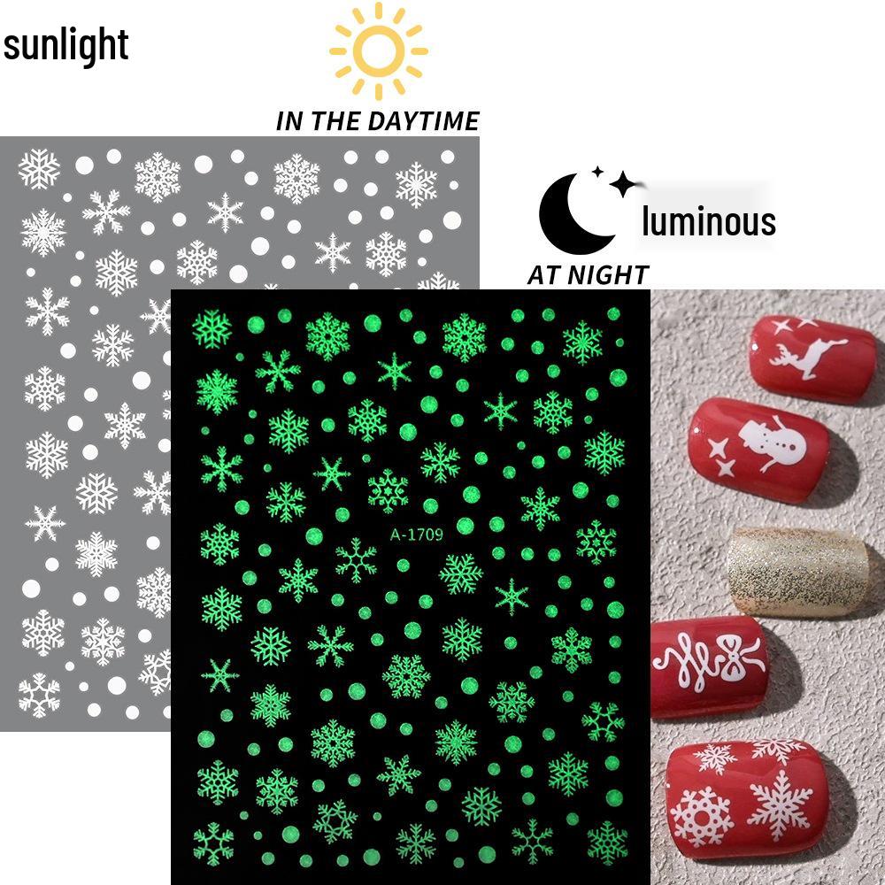 Autocolante de Crăciun 3D Laser Argint Ren & Fulg de Nea