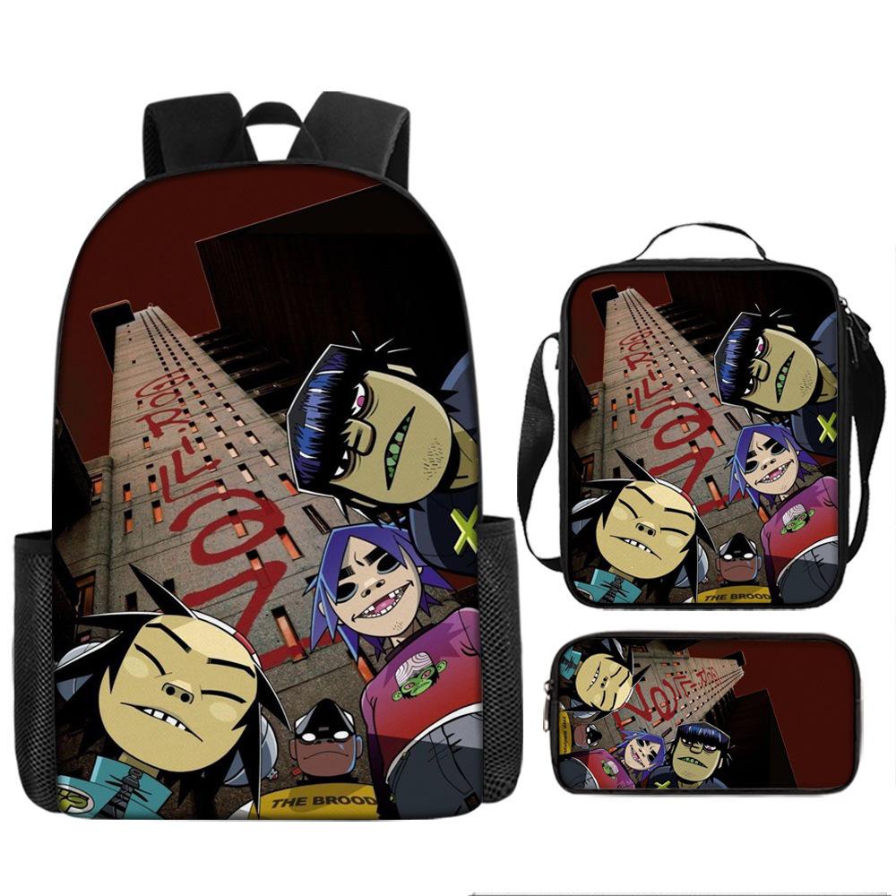 UK Virtual Band Gorillaz Kids' Cartoon Backpack - Dual Use Shoulder/Crossbody Bag