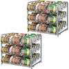 Stackable Can Organizer 2-Pack, Holds 36 Cans - Space-Saving Kitchen/Cabinet Storage Rack (Black)
