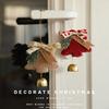 1PCS Christmas Plush Tree Ornaments with Bowknot & Golden Bell, Festive Hanging Decorations for Christmas Tree, Home, Door & Holiday Season Decoration