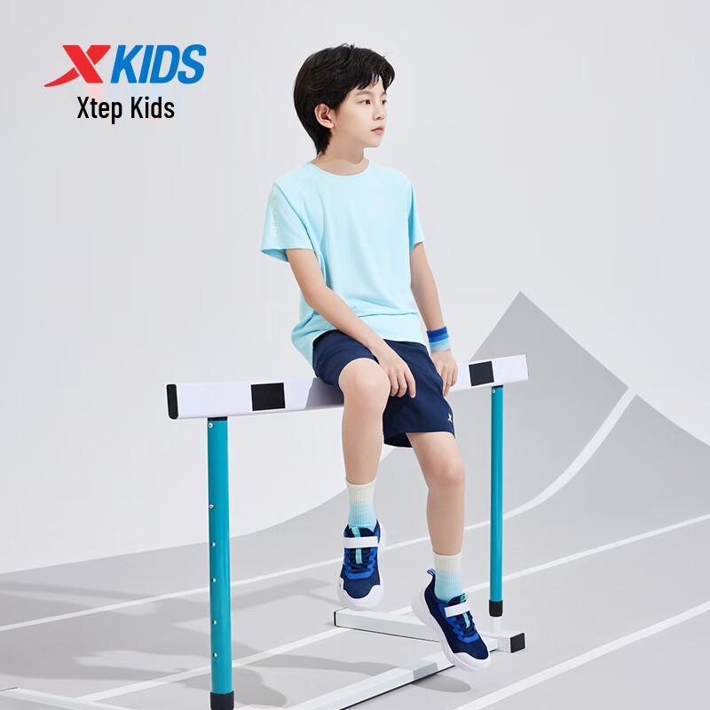 Xtep Kids' Unisex Big Letter Print Short Sleeve Knit Set