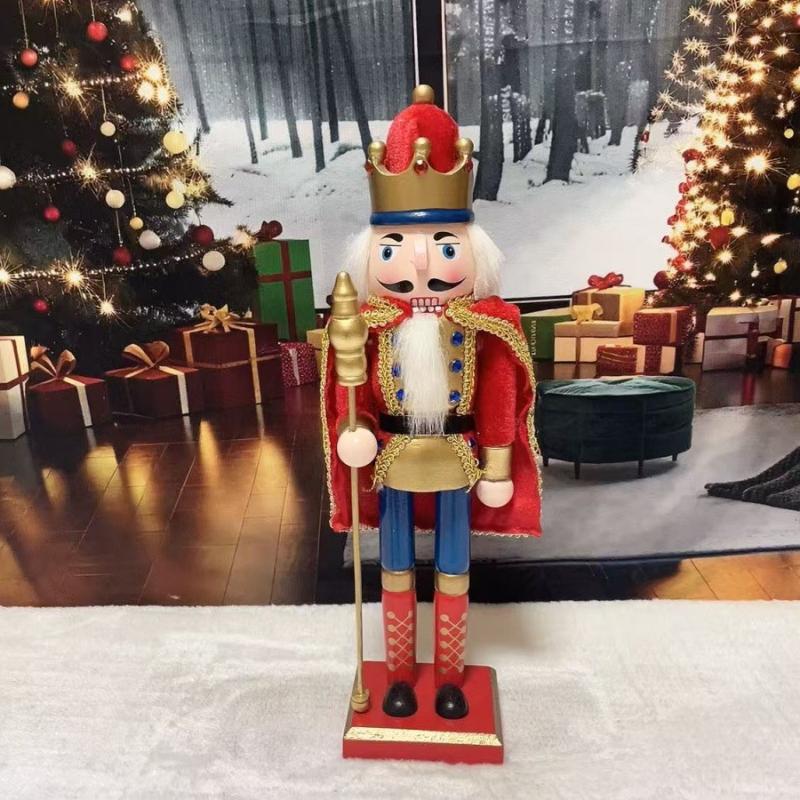 1Pcs 30Cm Cartoon Walnut Soldier Home Decoration Christmas Ornament Wooden Nutcracker Puppet Desktop Decor