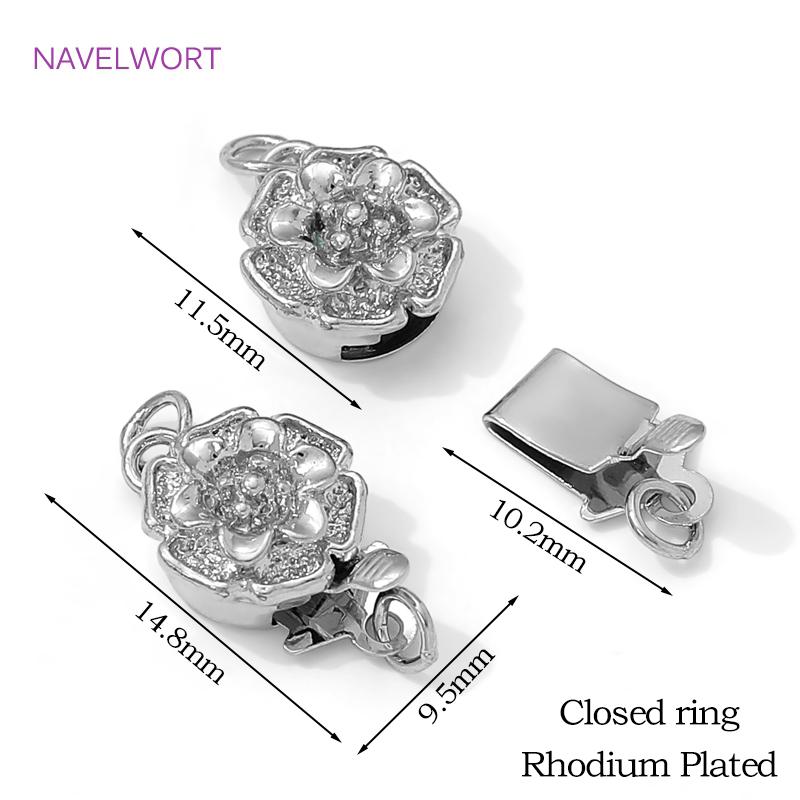 

Rhodium Plated Filigree Box Safety Clasp,Brass Pearl Necklace Clasps Connector,Locks For Jewelry,DIY Bracelets Making Supplies 2 pieces