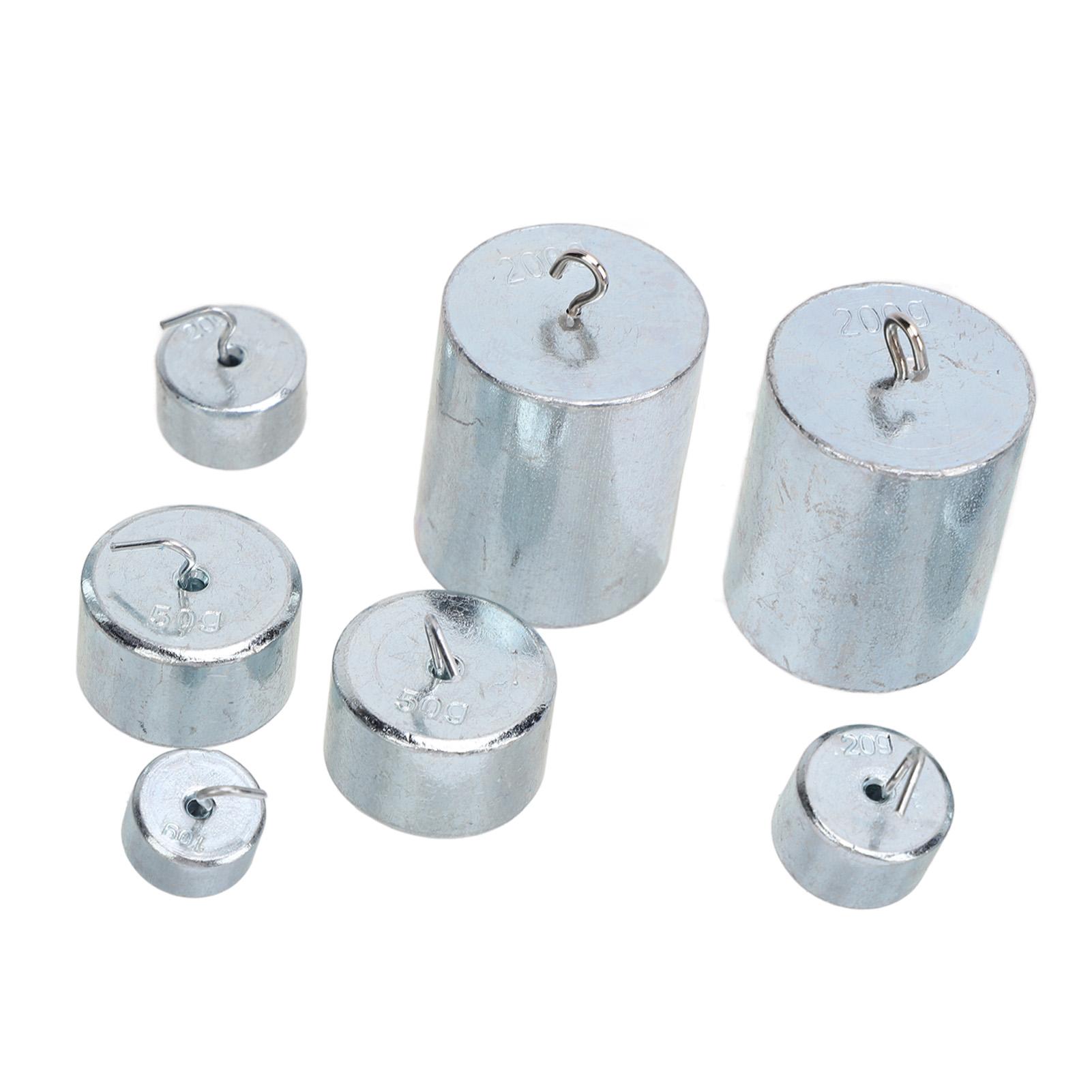 

7 Pcs Hooked Weight Set 10g 20g 50g 200g Chrome Steel Hook Weight Set for Laboratory School