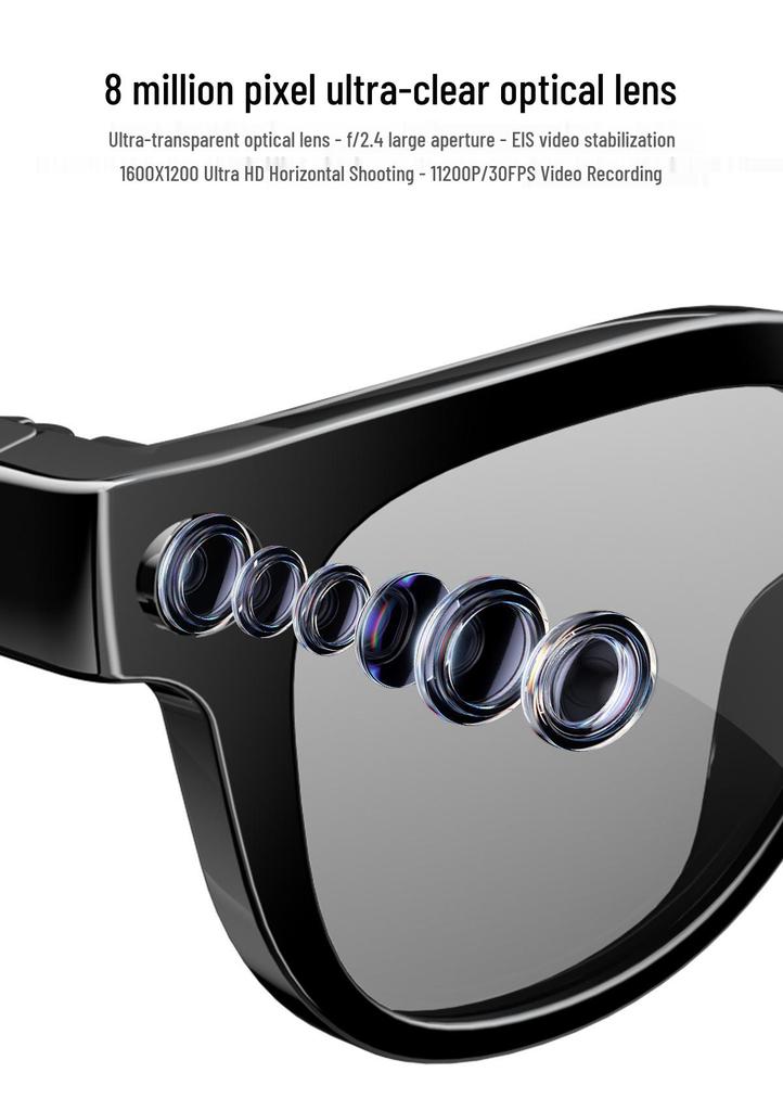 MT3 Smart Glasses: 800W Photo/Video Recording, Real-time Translation, Smart Recognition, AI-Powered Meeting Minutes.