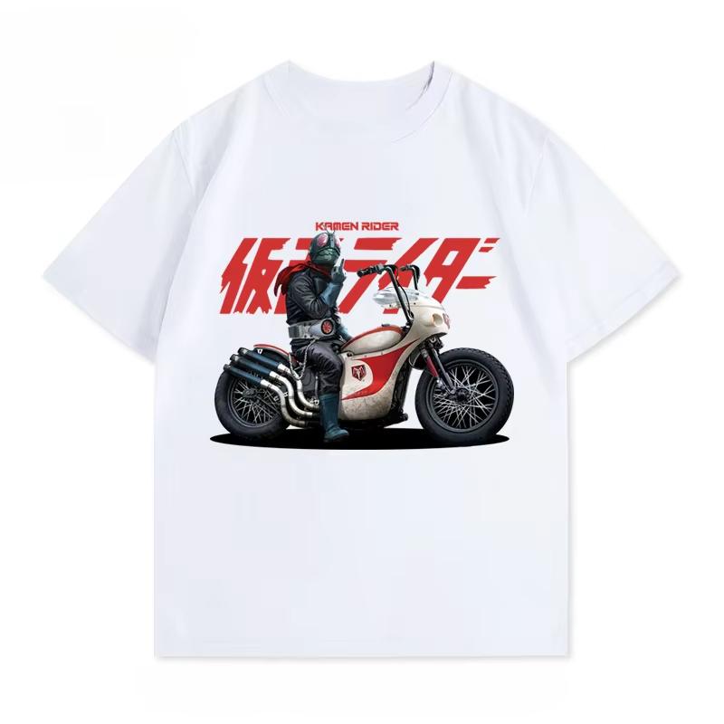 Kamen Rider T-Shirt Men Cotton Tee Short Sleeve Loose Fit Casual Shoulder Print Summer Streetwear Top Hot Sale