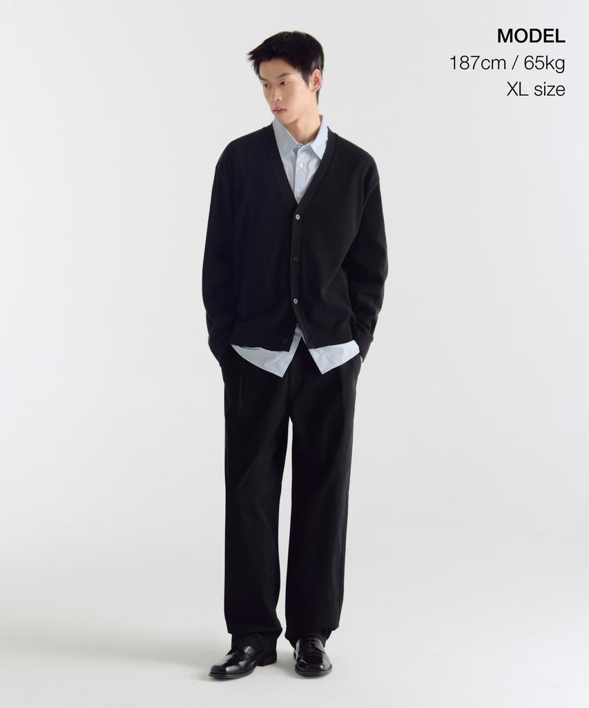 Musinsa Standard Cotton Tencel Essential Cardigan [Black]