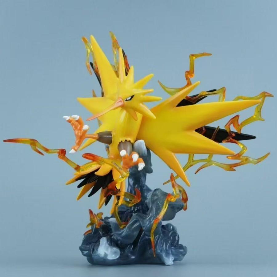 Pokmon Zapdos Anime Figure with Smoke Base Special Effect Decoration Model Gift 14cm