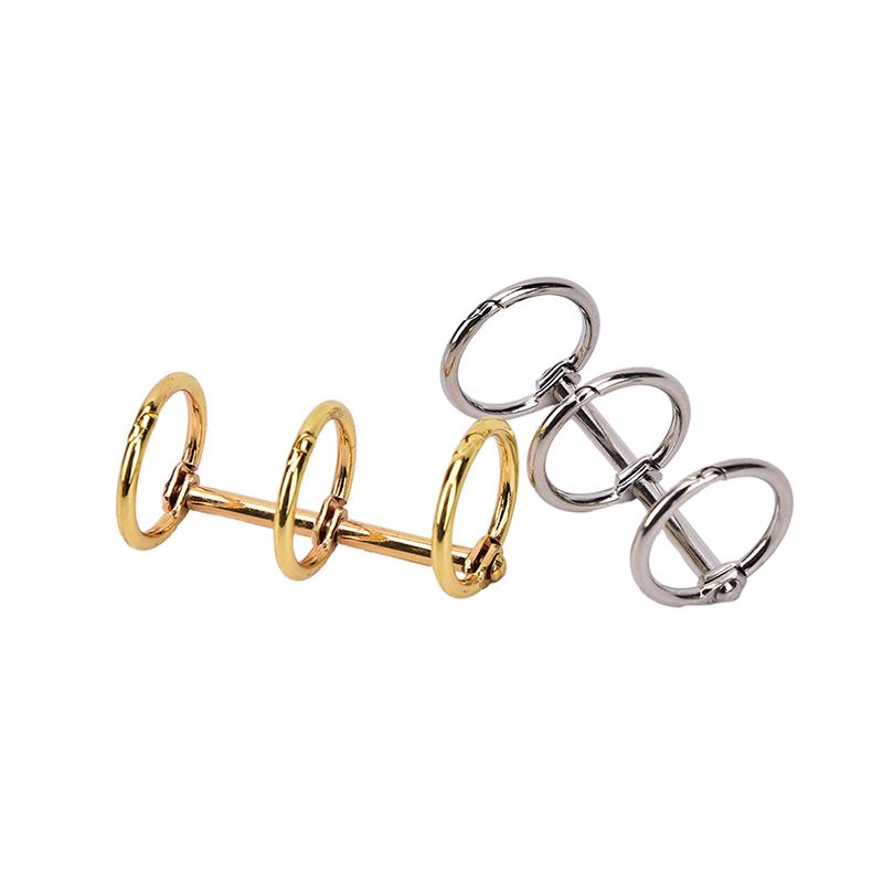 1X Metal Notebook Loose Leaf Binder Binder Ring Snap Album Split Hinged Keyring