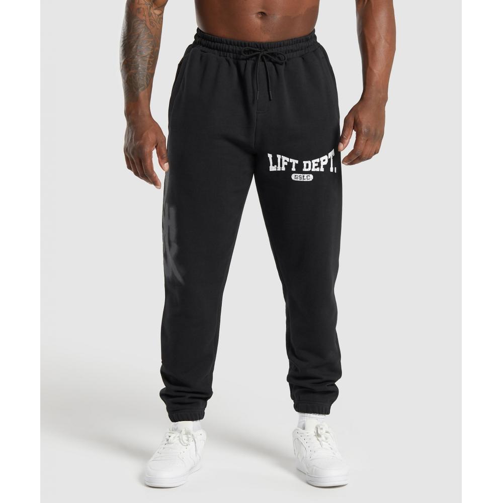 

Джоггеры GYMSHARK Lifting Department Graffiti, черные A6A4V BB2J