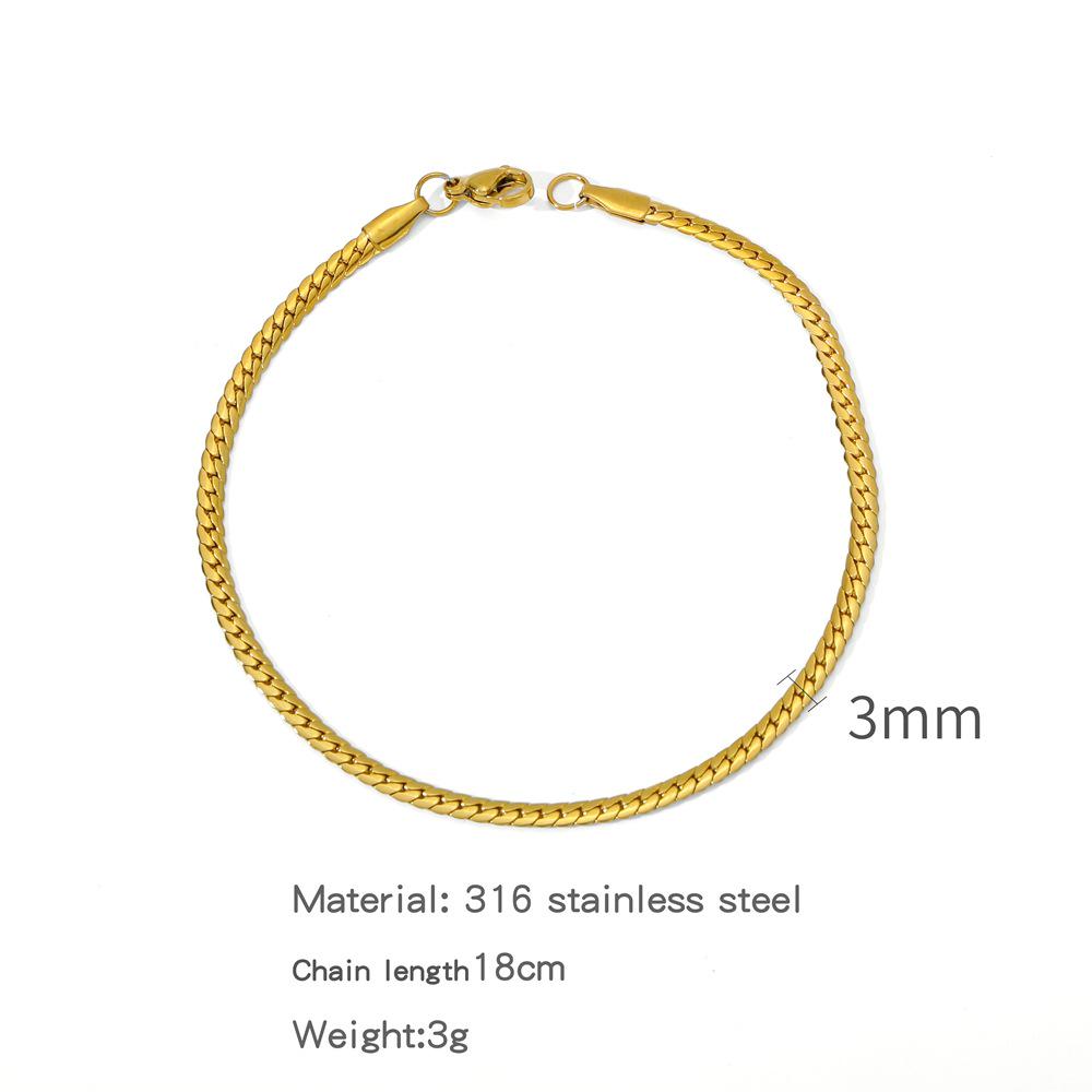 Titanstahl Europäisch-Amerikanisches Unisex Glattes Armband - Leichter Luxus Galvanisierter Schmuck