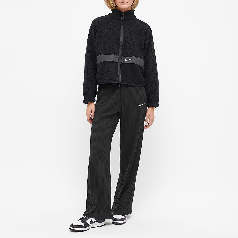 Nike Logo Print Drawstring Elastic Waist Wide Leg Casual Pants Women Bottoms Black DM6403-010